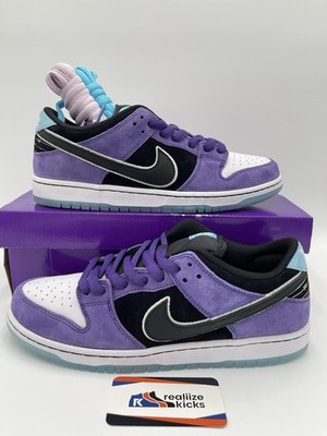 Mens Size 10 Hayley Wilson x Nike SB Dunk Low Pro Black Purple (HJ0513-500) NEW!