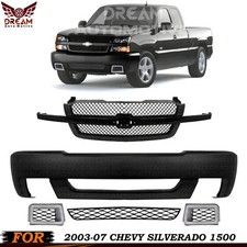 Front Bumper Cover Primed Grille Assembly Kit For 2003-07 Chevy Silverado 1500 Front Bumper Cover Primed Grille Assembly Kit For 2003-07 Chevy Silverado 1500