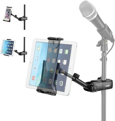 Moukey Verstellbarer Tablet Halter für Mikrofonständer, Mikrofonständer Klemmhalterung... 