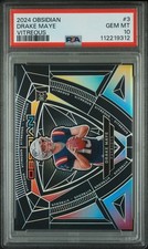 Drake Maye 2024 Obsidian Vitreous CASE HIT PSA 10 PATS Panini RC Rookie Card🔥🔥