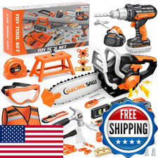 Kids Tool Set Toys, 56 Pcs Toddler Tool Set with Toy Chainsaw  Electronic Drill