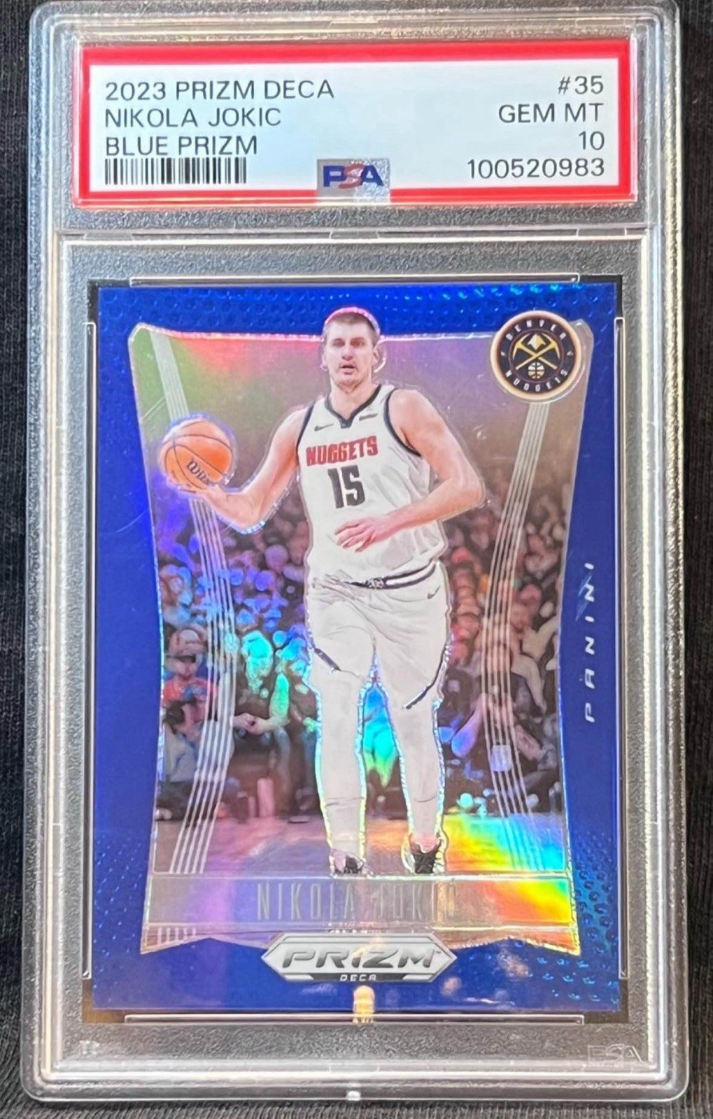 2023 Prizm Deca #35 Nikola Jokic Blue Prizm Serially Numbered #124 /149