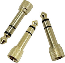 3Pcs Gold Plated 6.35Mm 1/4" Stereo Male to 3.5Mm 1/8" Female Jack Audio