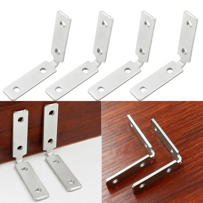 Brand New Eckklammern Aluminiumlegierung Geb??rstetes Ende Silberton 47*47*12mm