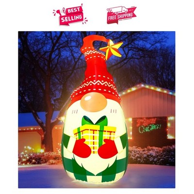 Bright White Lighted 5Ft Gnome Inflatable for Christmas & New  Cheer