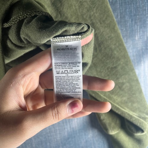 Gap Women's Hoodie Sweatshirt Size M Green Zip-Up Velour Cotton Blend - Picture 10 of 11