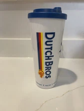 Coffee Dutch Bros Travel Cup Windmill Logo Tumbler Red /White Blue yellow