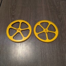 K'nex 2 LARGE YELLOW GEAR WHEELS 13CM knex spares parts 