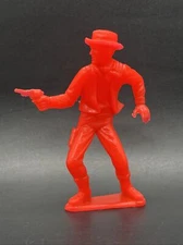 VINTAGE 1960's TIM MEE TOYS 3” Red PLASTIC COWBOY GUNFIGHTER