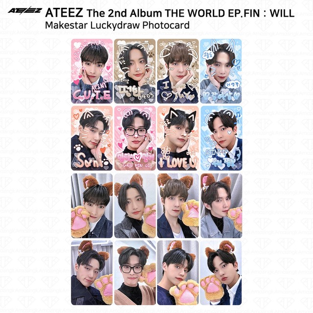 ATEEZ The 2nd Album WORLD EP.FIN WILL Makestar Lucky Draw Photocard KPOP K-POP