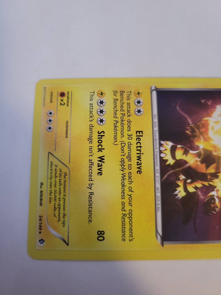 Pokemon TCG Electivire 54/149 Boundaries Crossed Set Holo Rare