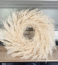 Pottery Barn Faux Fountain Grass Wreath, 26 , Door Wreath, Floral Decor, NWT