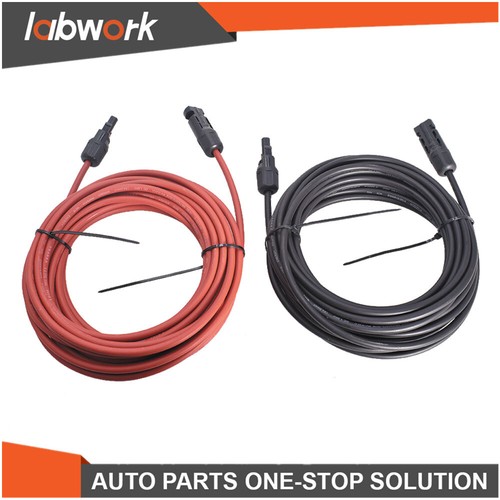 Labwork Black + Red Solar Panel Extension Cable Wire Connector 1 Pair 12/10 AWG - Picture 12 of 12