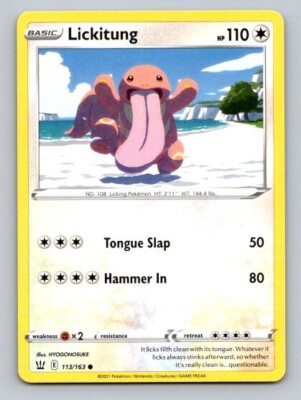 2021 Pokemon Card Battle Styles Lickitung 113/163