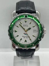 ESQ By Movado Submersible Wrist Watch WR-330 feet Date Diver New Battery Swiss