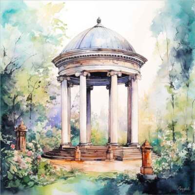 Temple Accent & Decor Tile Roozbeh Bahramali Backsplash Garden Art OB-ROZ658AT