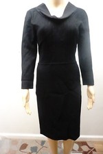 OSCAR DE LA RENTA WOOL CREPE STAND COLLAR DRESS RV$3190