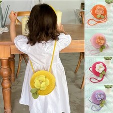 Woven Crossbody Bag Handmade Handbag Fashion Summer Beach Bag  Children Girls