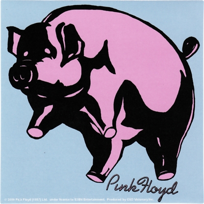 Sticker - Pink Floyd Pig Balloon 1970s Rock Music Band 4