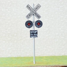 1 x O Scale railroad crossing signals LED made 2 target faces silver #48SL2