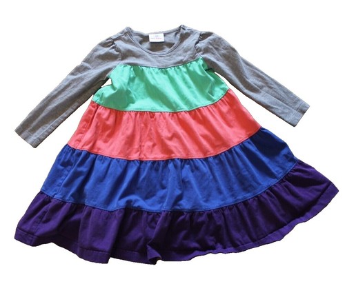 Robe Fille Hanna Andersson Violette à Fleurs - Bretelles Nouées - Taille 120/6 Ans - Coton - Occasion Très Bon état