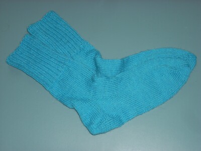 Wollsocken handgestrickt Gr. 37 Neu - ungetragen 75% Schurwolle türkis