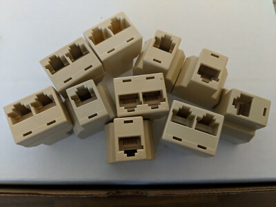 Lot of 14 RJ45 Ethernet Cable LAN Port 1 to 2 Socket Splitter Connector Adapter