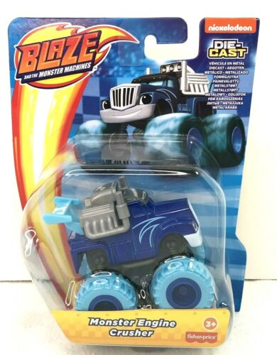 NOC Blaze Monster Engine Crusher Truck Blue Die-Cast Fisher Price Nickelodeon  - Picture 1 of 2