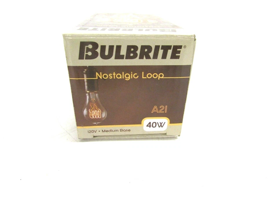 NOS! BULBRITE NOSTALGIC LOOP 40W A21 120V MEDIUM BASE EDISON BULB #134030 - Image 4 of 4