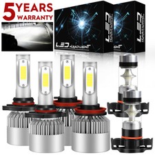 For GMC Sierra 1500 2500 3500 Combo LED Headlight High Low  Fog Light Bulbs 6x