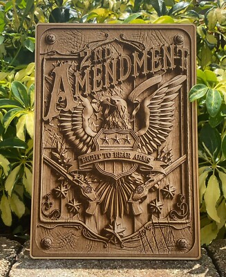 2nd Amendment Wall Art/Right To Bear Arms/ 3D illusion engraved