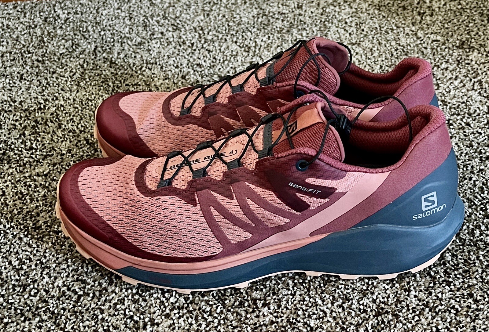 Salomon Sense Ride 4 Ortholite Impressions scarpe da trail running in mattoni polvere 11