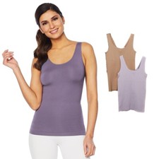 Yummie 2-pack Seamless 2-Way Shaping Tank Almond/Thistle 630-824 , Size 1X / 2X