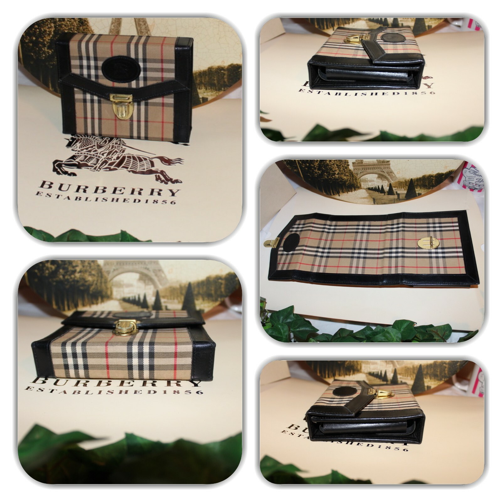 REGAL BURBERRY HAYMARKET NOVA CHECK BLACK (RARE) WALLET! image 5