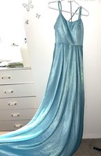 “ Crystal Doll”  Gown Blue Dress  Size 3. 49” Long From Waist, 100% Polyester