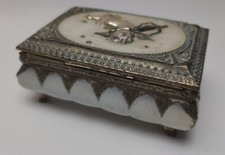 Cupid Valentine Antique Jewelery Box Red Inside