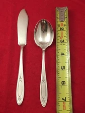 ONEIDA Community Plate ADAM Silver Plated Sugar Spoon & Butter Knife No Monogram