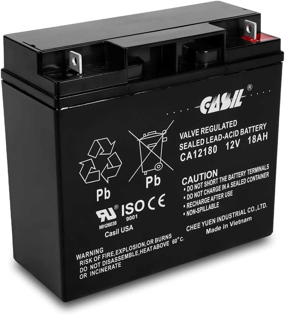 Lightweight 12v 18ah AGM Battery for Scooters & Security Systems Replacement
