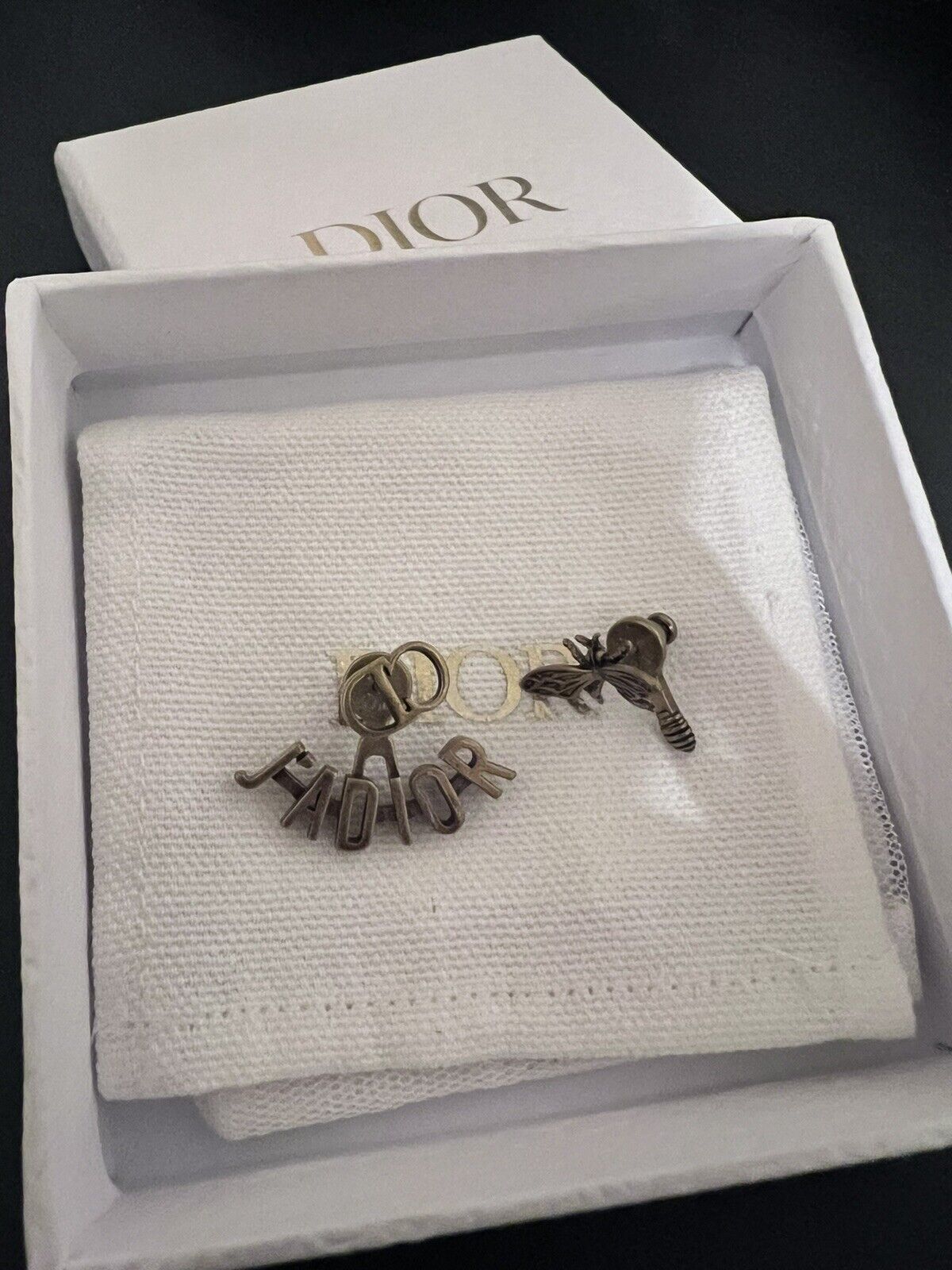 Christian Dior J'Adior Bee Stud Earrings Metal Go… - image 6