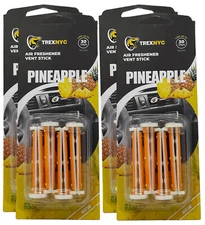 TrexNYC Car Air Fresheners Vent Sticks, Pineapple Scent, 4 Packs