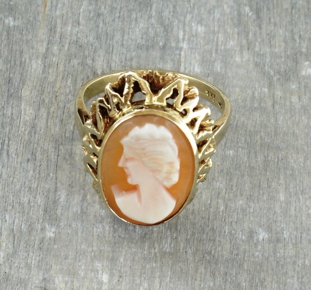 Gemme Kamee Ring in 333 Gold (gestempelt)