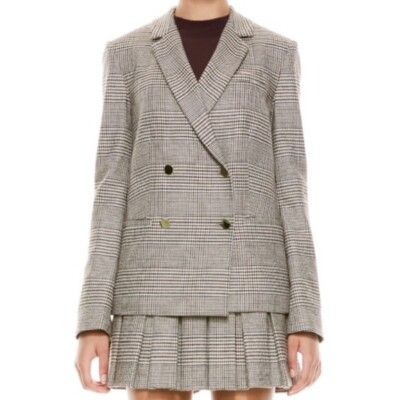 Alice + Olivia Brown Plaid Blazer Size 2