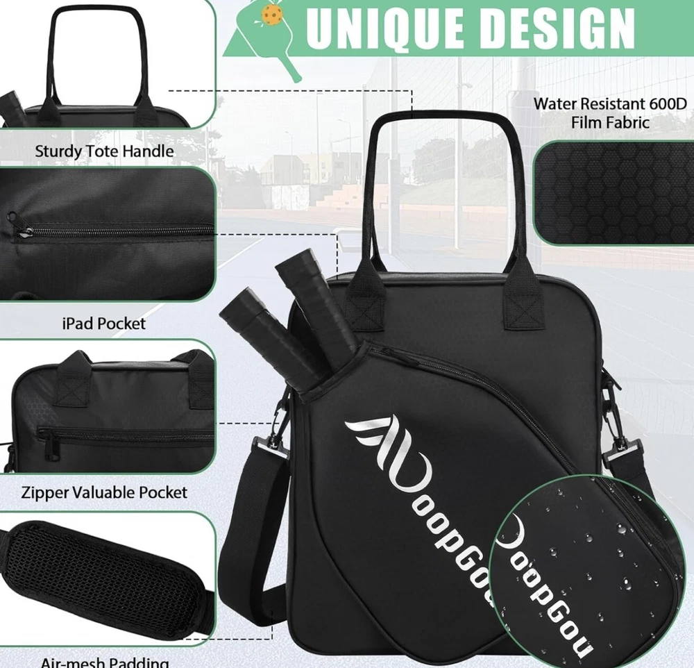 pickleball bag backpack Adjustable Strap Black pickleball bag backpack Adjustable Strap Black