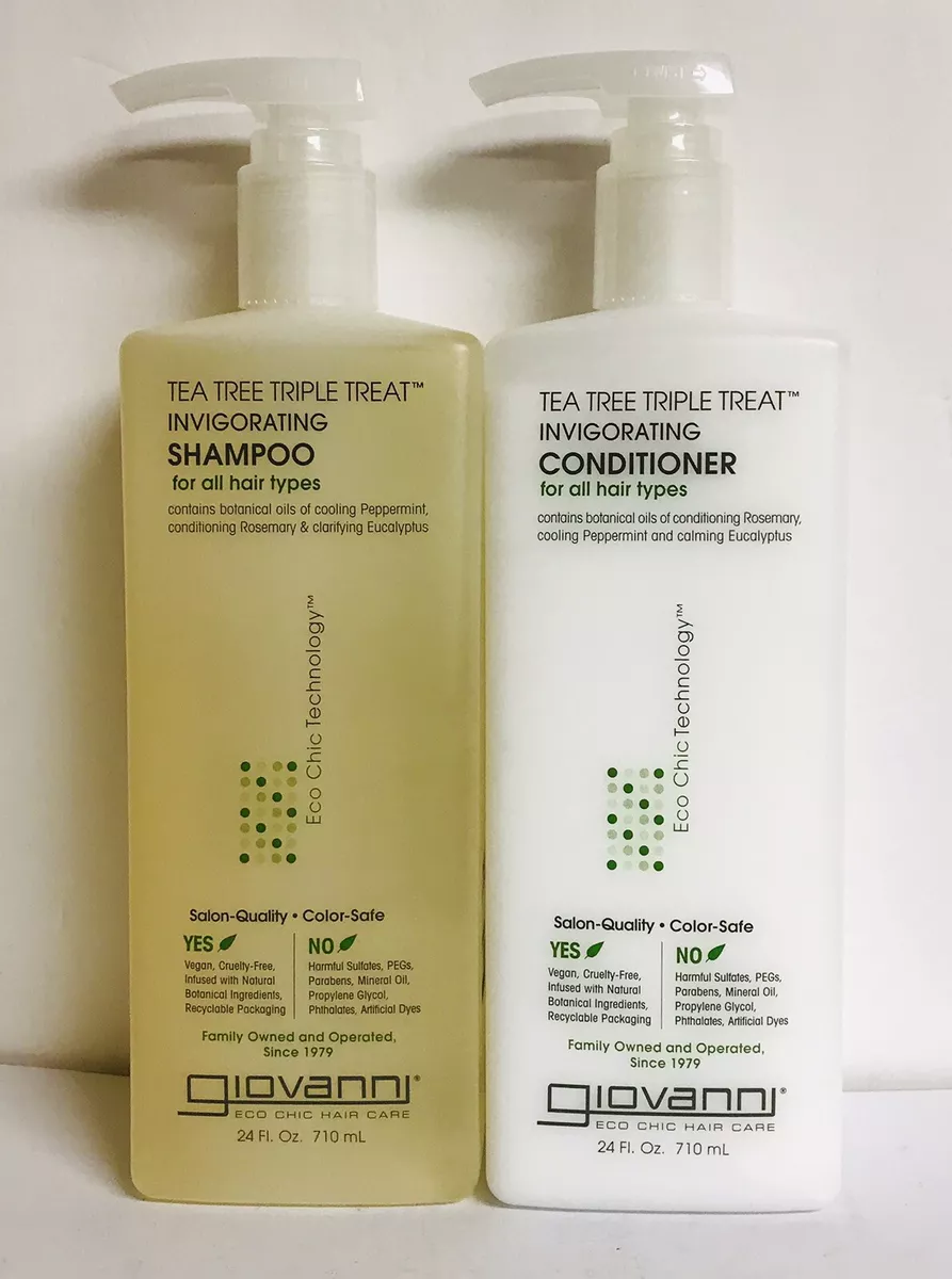 Giovanni Tea Tree Triple Treat Invigorating Shampoo Conditioner 24 fl oz Each