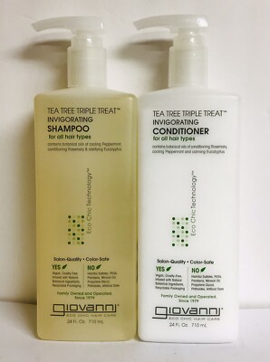 Giovanni Tea Tree Triple Treat Invigorating Shampoo & Conditioner 24 fl oz Each