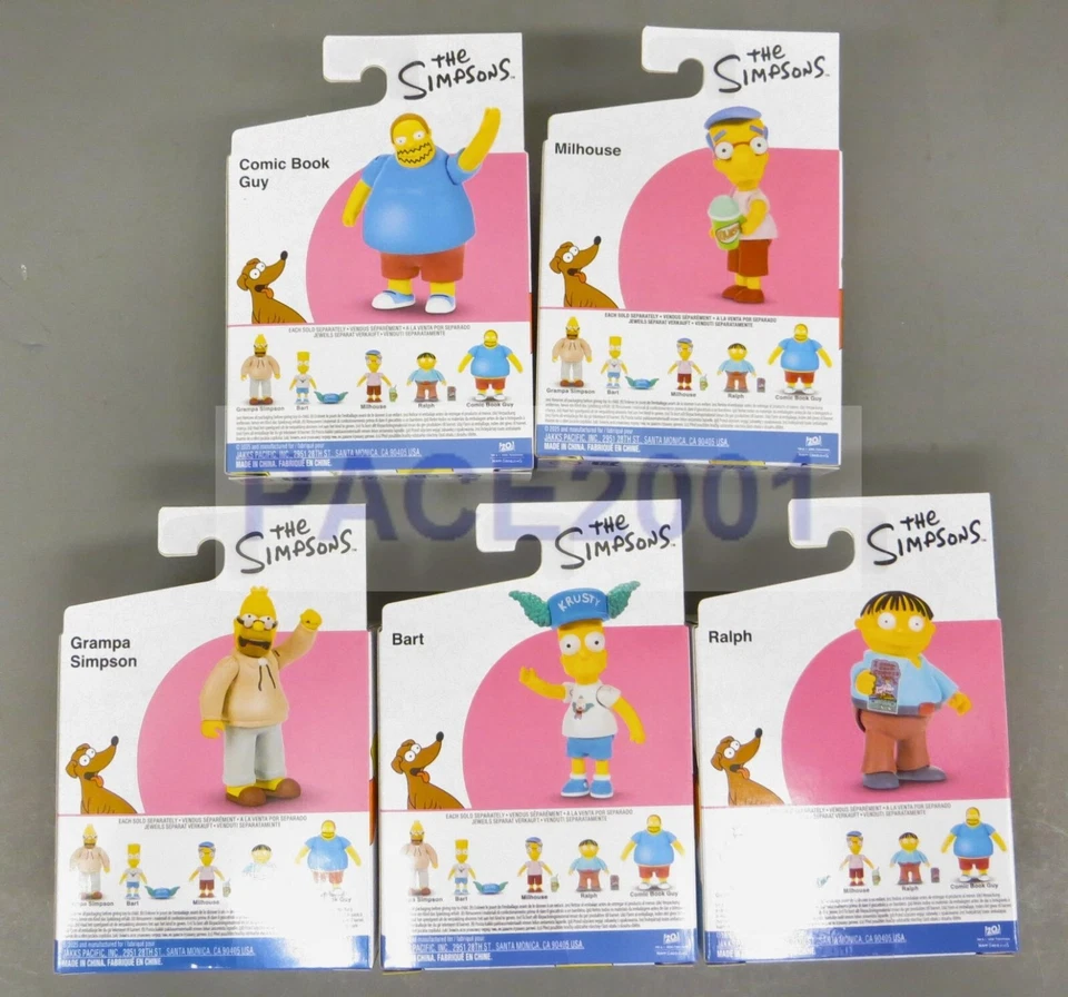 Los Simpson Jakks Pacific 2,5 pulgadas Figura Onda 3 Juego Completo de 5 Foto 2 de 4