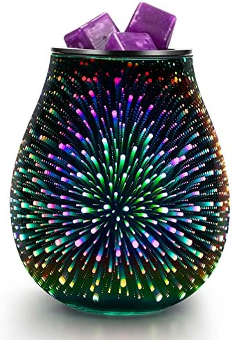 3D Glass Electric Wax Melt Warmer Oil Burner with Stable Heating PTC Reusable Si-image