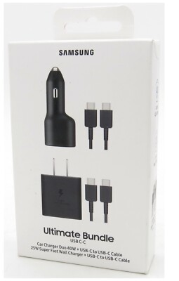 Samsung Ultimate Bundle USB C-C 25w Super Fast Charger 40w Dual Car ...
