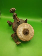 Working Vintage Dunlap Hand Crank Bench Grinder Sharpener Hand Tightening Clamp 