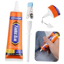 Fabric Glue Permanent, 60 ML Washable Clear Clothing 1 PCS 60Ml Fabric Glue